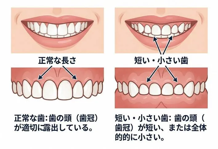 歯の長さ・位置（歯が短い・低い・被さっている）